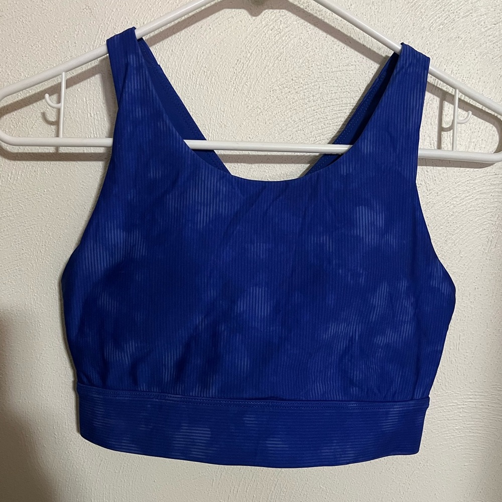 FABLETICS Athletic No -Bounce High Impact Sports Bra with Cutouts Blue Women's S